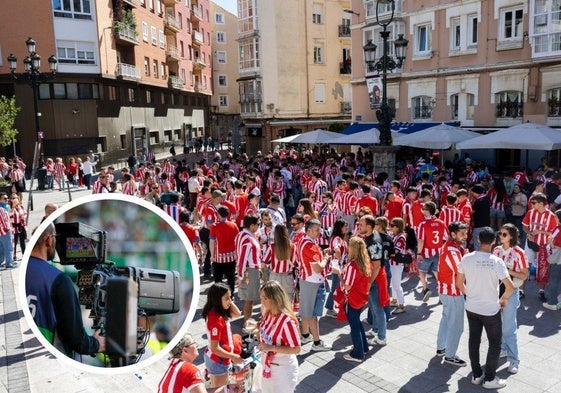 La Plaza de Cañadío, llena de aficionados del Sporting durante la última visita del equipo asturiano. Em detalle, la exposición mediática proyectaría a Santandrr a los cinco continentes.