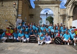Integrantes de la charanga Los Ronceros en Condom (Francia) este pasado fin de semana.