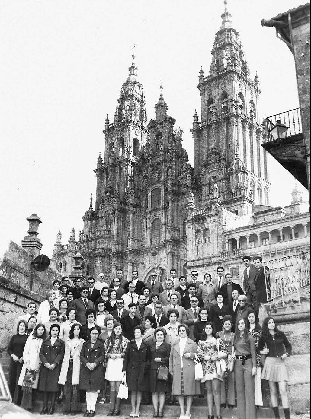 Coralistas en Santiago de Compostela, en 1972.