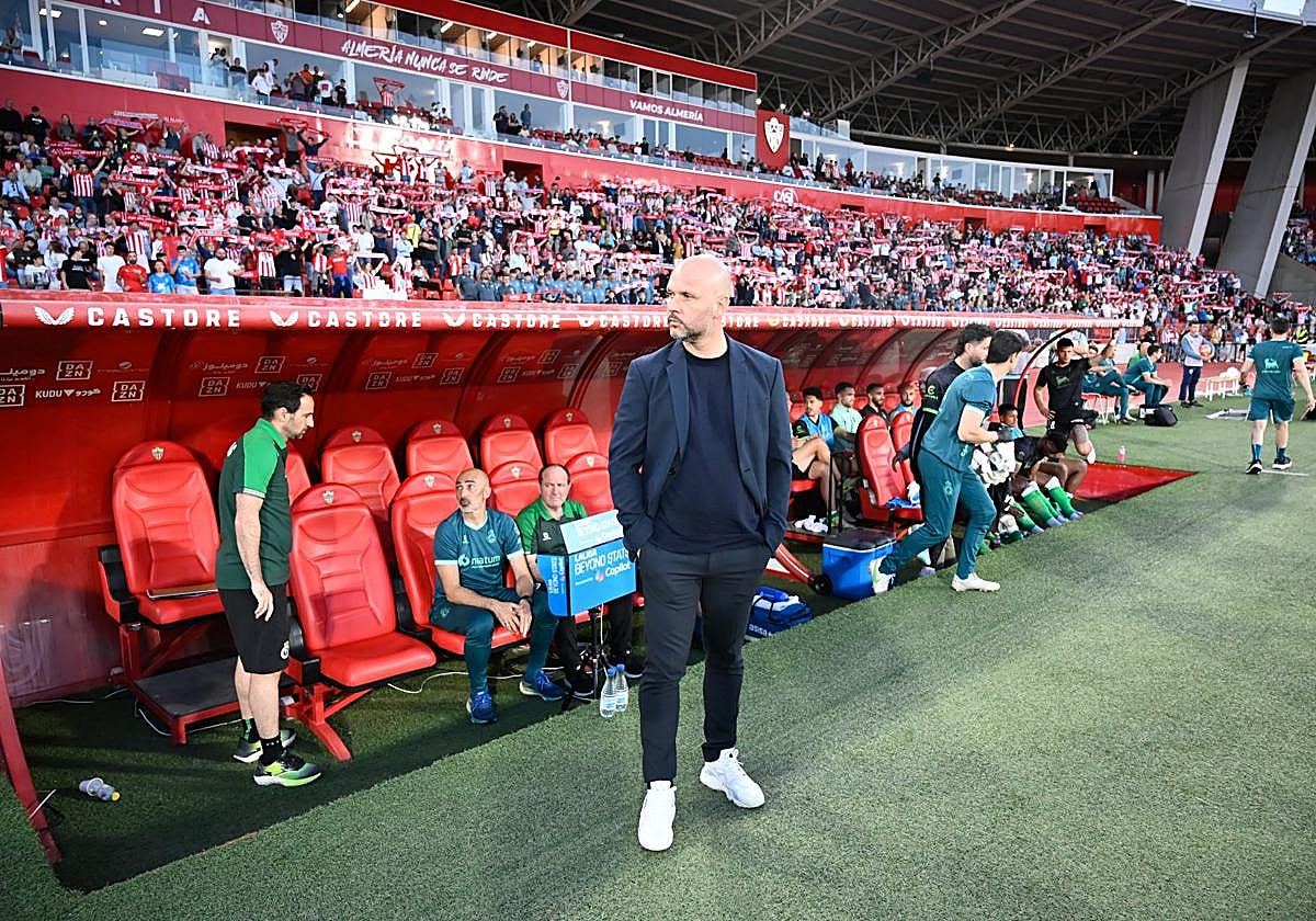 José Alberto, durante el partido de Almería.