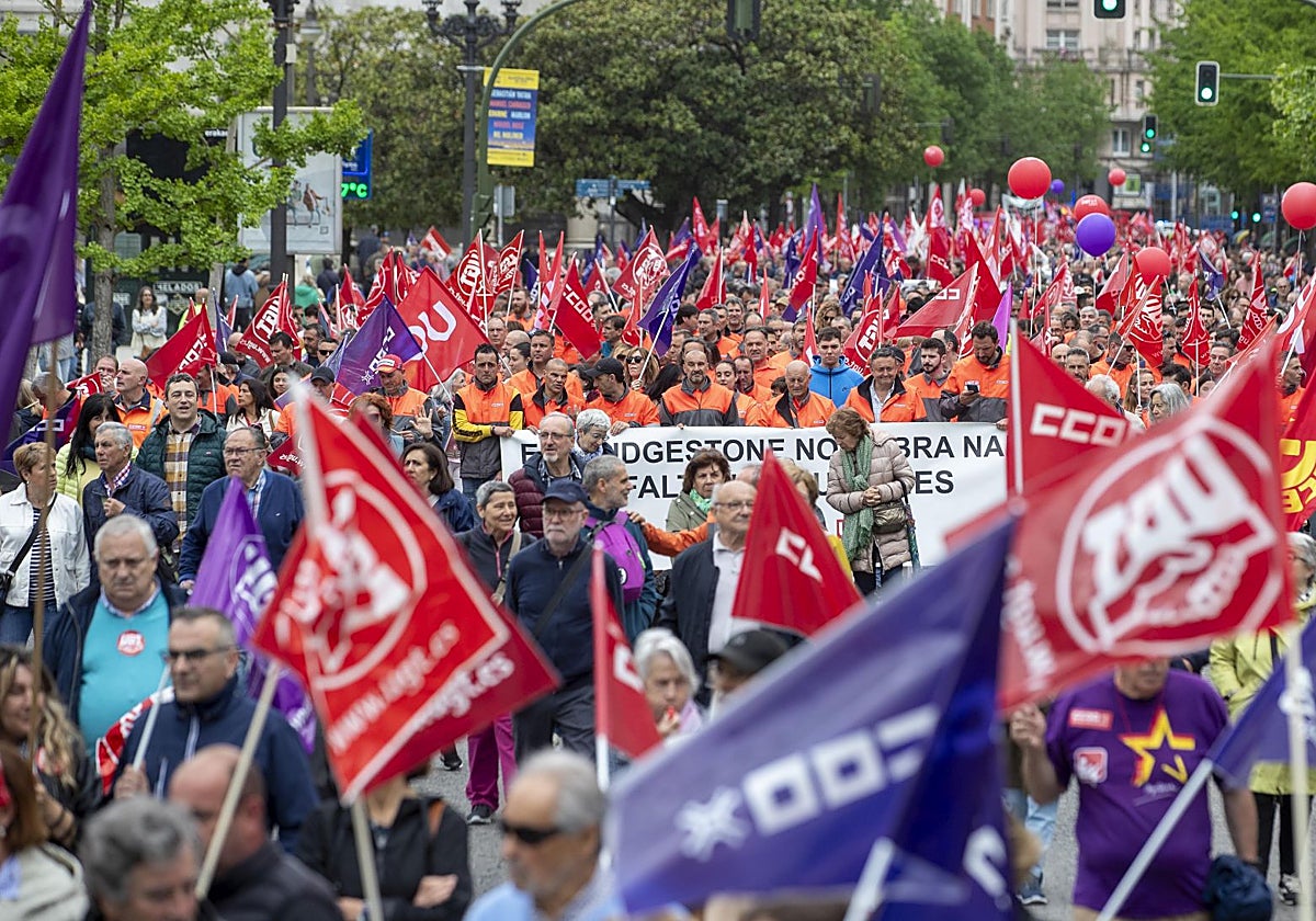 Manifestación del Día del Trabajador en Santander el pasado 1 de Mayo.