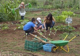 Participantes en una de las actividades de la Escuela Municipal de Medio Ambiente de Camargo.
