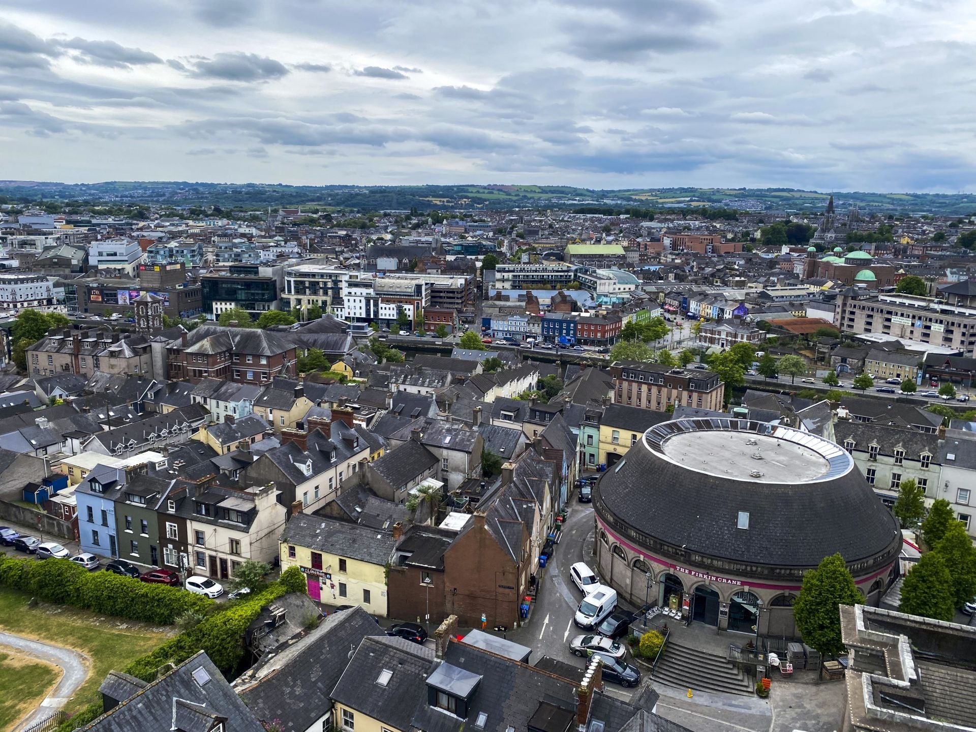 Vista de la ciudad de Cork desde la torre de la iglesia de Santa Ana.