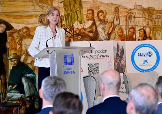 Cristina de Borbón, en el acto celebrado este jueves en el Hotel Bahía.