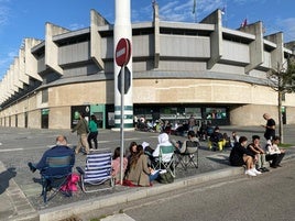 El Sardinero, hacia las nueve de la mañana.
