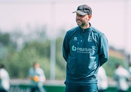José Alberto, en el entrenamiento de este viernes en La Albericia.