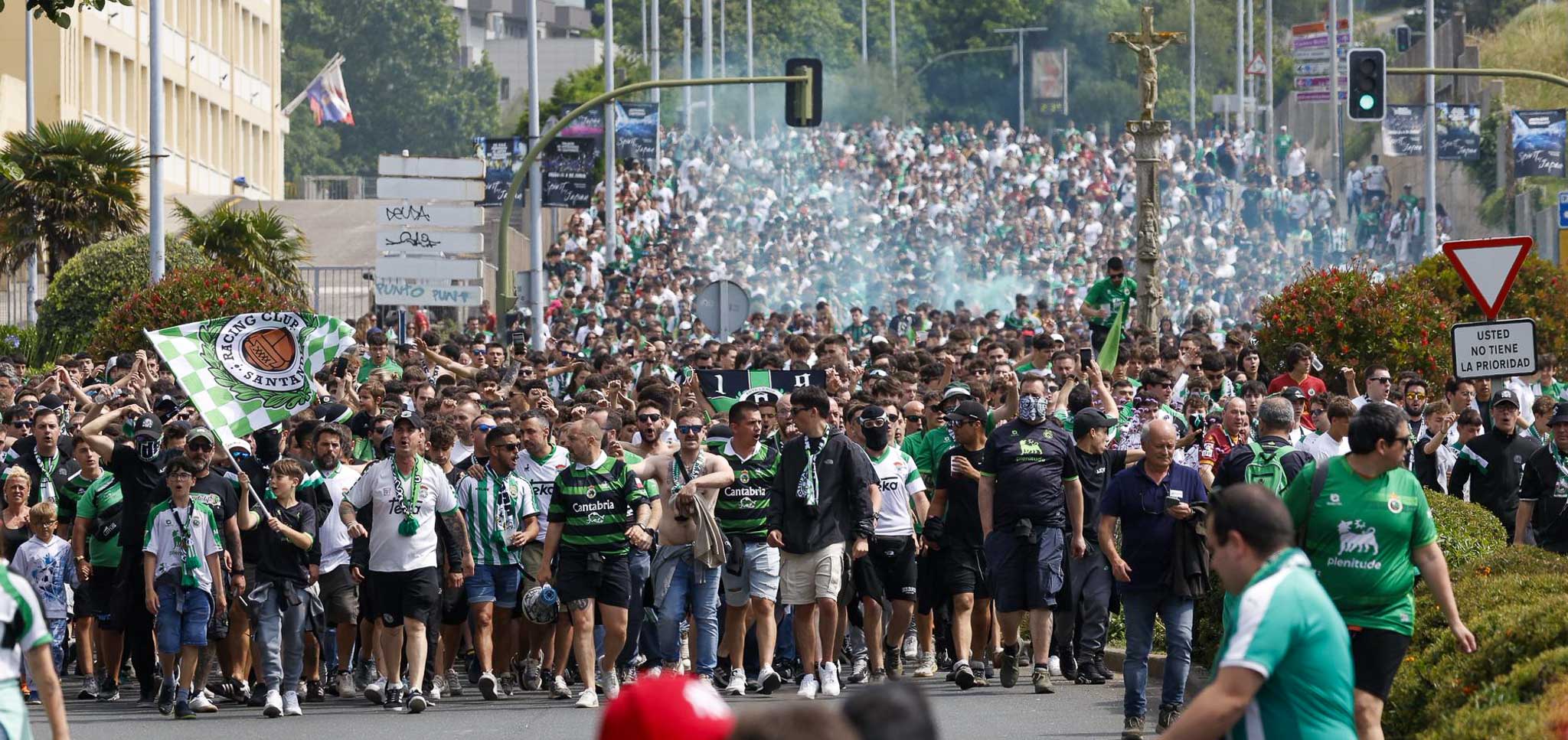 Llegada del corteo a El Sardinero.