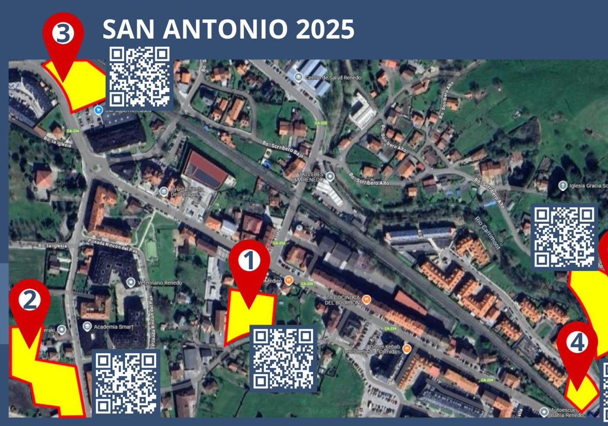 Mapa indicativo preparado por la Policía Local.