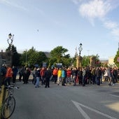 Trabajadores en el día de huelga que hubo la pasada semana.