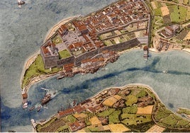 'Portus Victoriae', una de las 13 láminas del estudio vertebrado por diferentes e importantes épocas históricas.