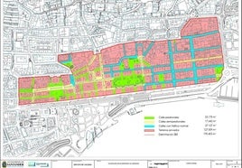Mapa de la propuesta de Zona de Bajas Emisiones de Santander, que solo afectará al Ensanche.