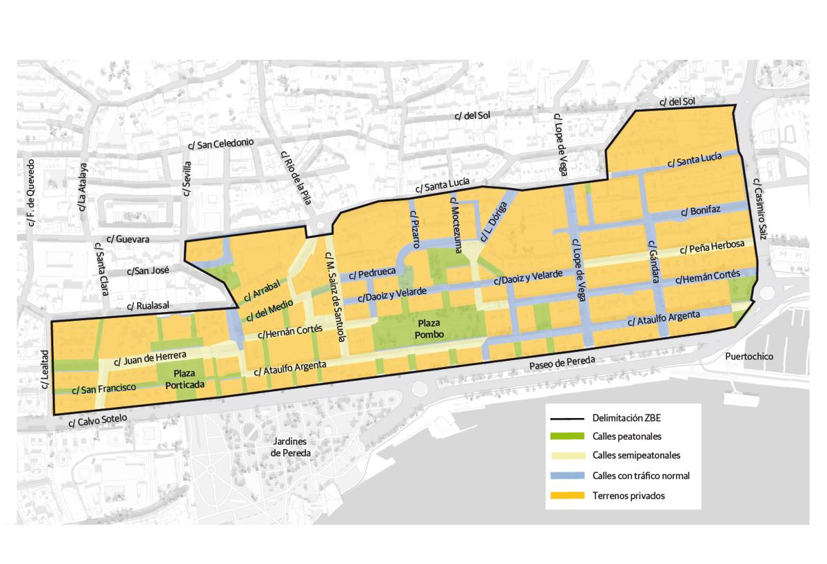 La Zona de Bajas Emisiones de Santander solo afectará a coches de más de 20 años en una pequeña área del centro de la ciudad