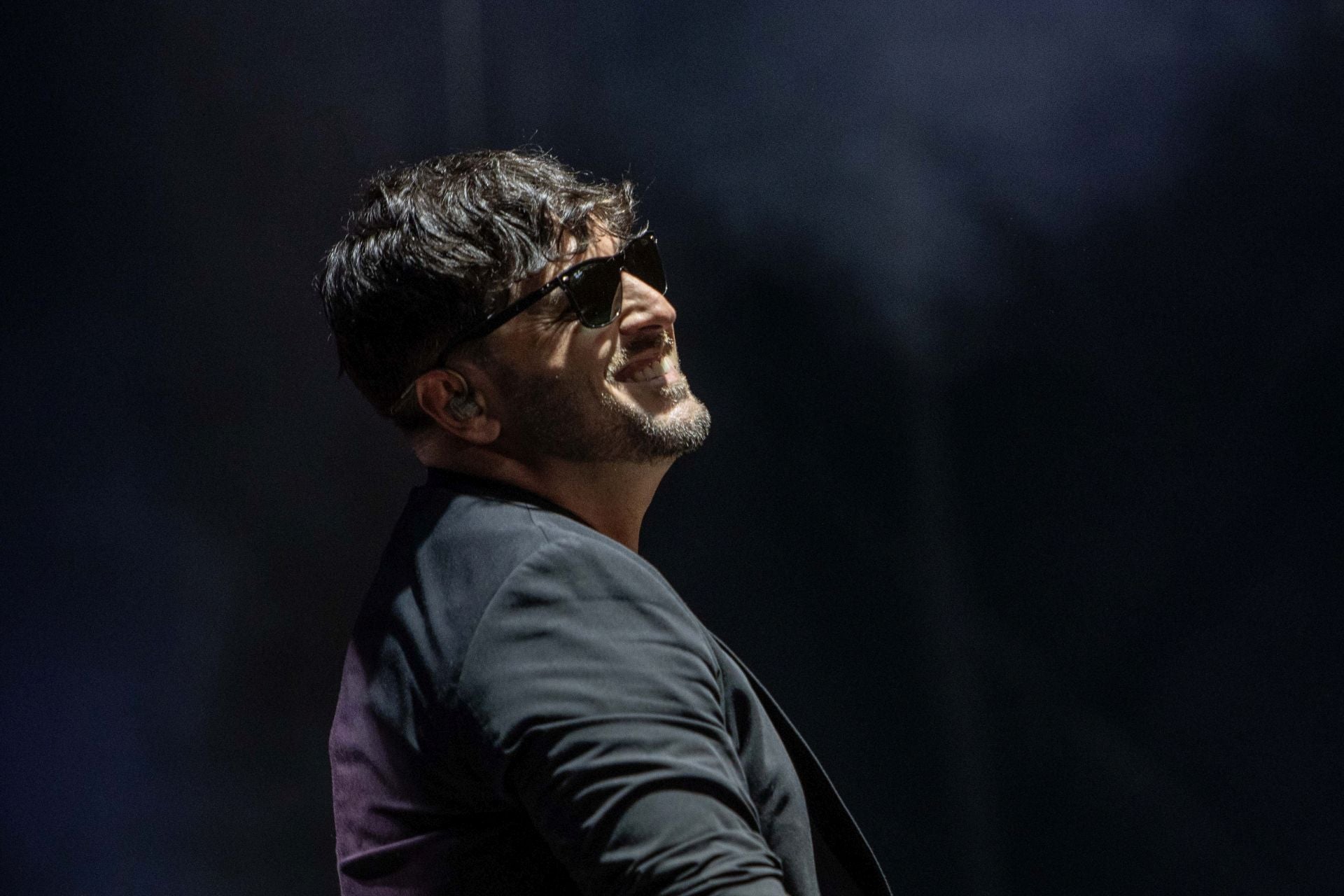 El cantante cántabro, en uno de los momentos del recital