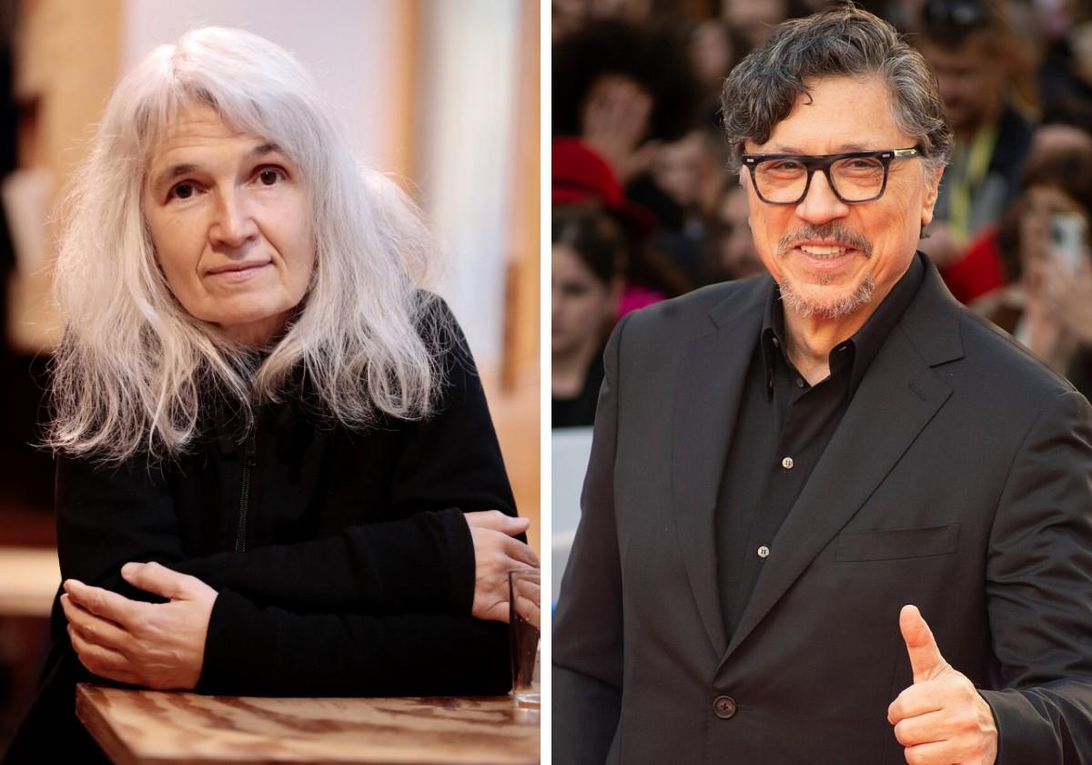 Los escritores Belén Gopegui y Carlos Bardem.