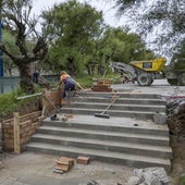 Estado de las obras de los Jardines de Piquío, que se retrasan hasta principios de septiembre.
