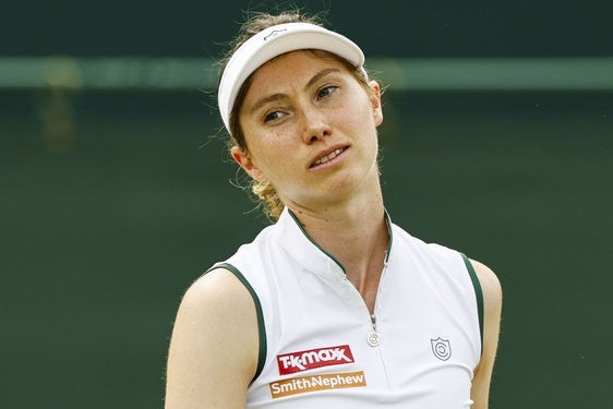 Cristina Bucsa, esta mañana en Wimbledon.