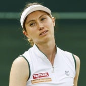Cristina Bucsa, esta mañana en Wimbledon.