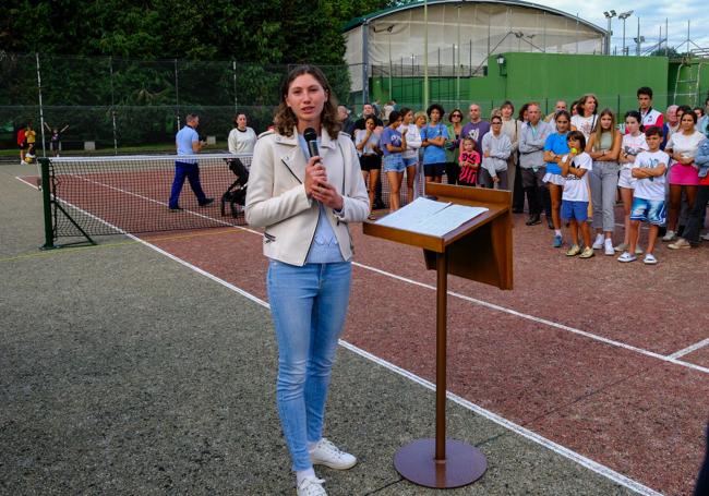 La tenista Cristina Bucsa fue homenajeada aquí en 2024.