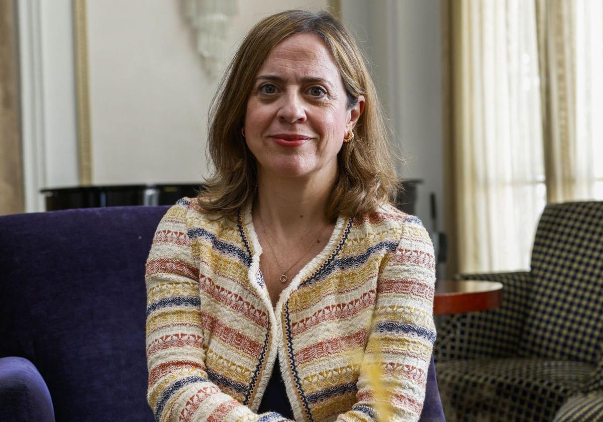 Amparo López en el Hotel Real de Santander durante su visita a la ciudad con motivo del XXVIII Foro España-Estados Unidos.