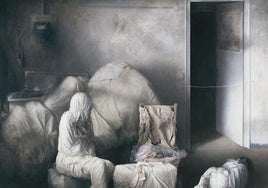 'Empaquetado para viajar' (1980. Óleo sobre lienzo, obra que preside la publicación del Observatorio. ¡
