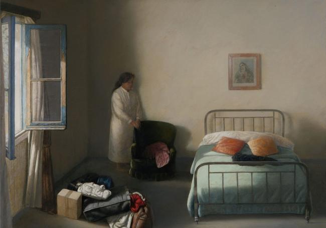 'Habitación con equipaje' (2009). Óleo sobre lienzo