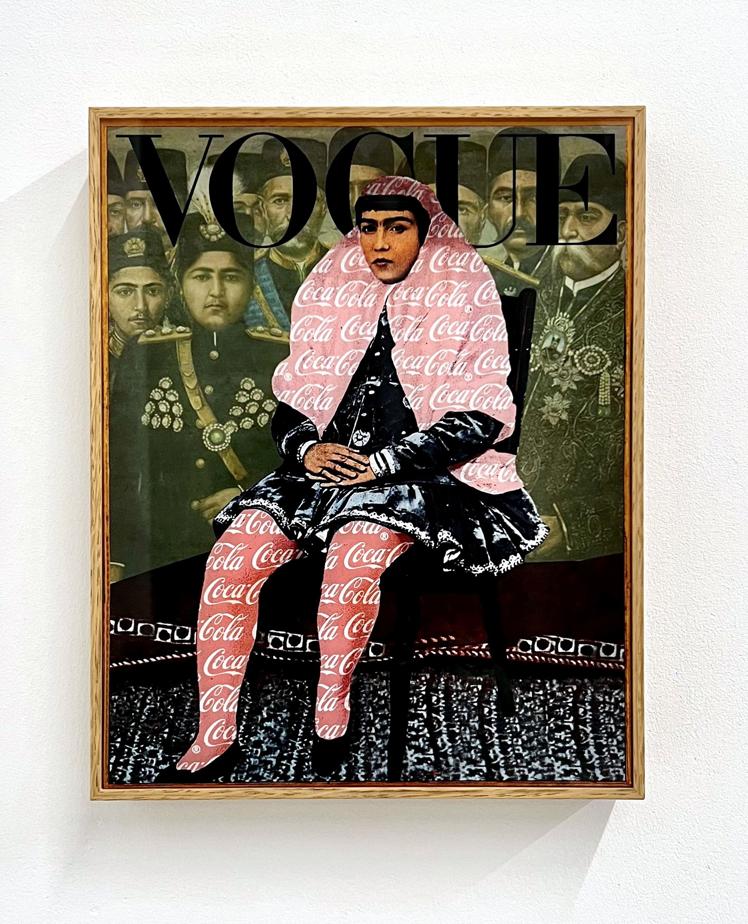 Rabee Baghshani presenta 'Vogue VI', 2019. Impresión sobre lienzo, marco de madera roble natural.