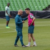 José Alberto e Íñigo Vicente, en un entrenamiento de la temporada pasada.