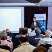 César Pontvianne, presidente de Iberaval, en la Junta celebrada este jueves.