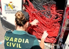 Fueron intervenidos 400 kilos de cobre de distinto calibre.