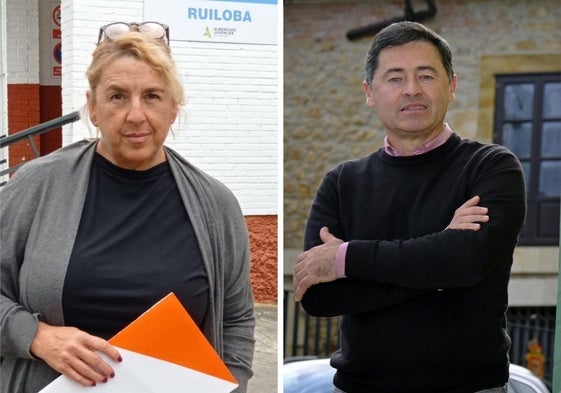 La concejal de Ciudadanos, Mar Bielva, y el alcalde de Ruiloba, Julio Pinna .