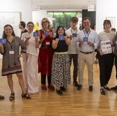 De izquierda a derecha: Manuel Sáenz Messia, Lidia Gil, Mónica Álvarez Careaga, Casilda Pérez del Molino, Noemí Méndez, Pablo y Juan Silió, Alexandra García, Juan Riancho y Yolanda Egoscozabal, en el Palacio de Exposiciones.