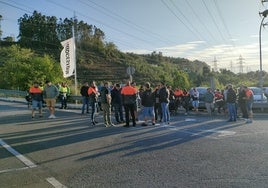 Protesta de los trabajadores de Bridgestone el pasado 30 de abril.