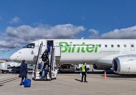 Avión operado por Binter