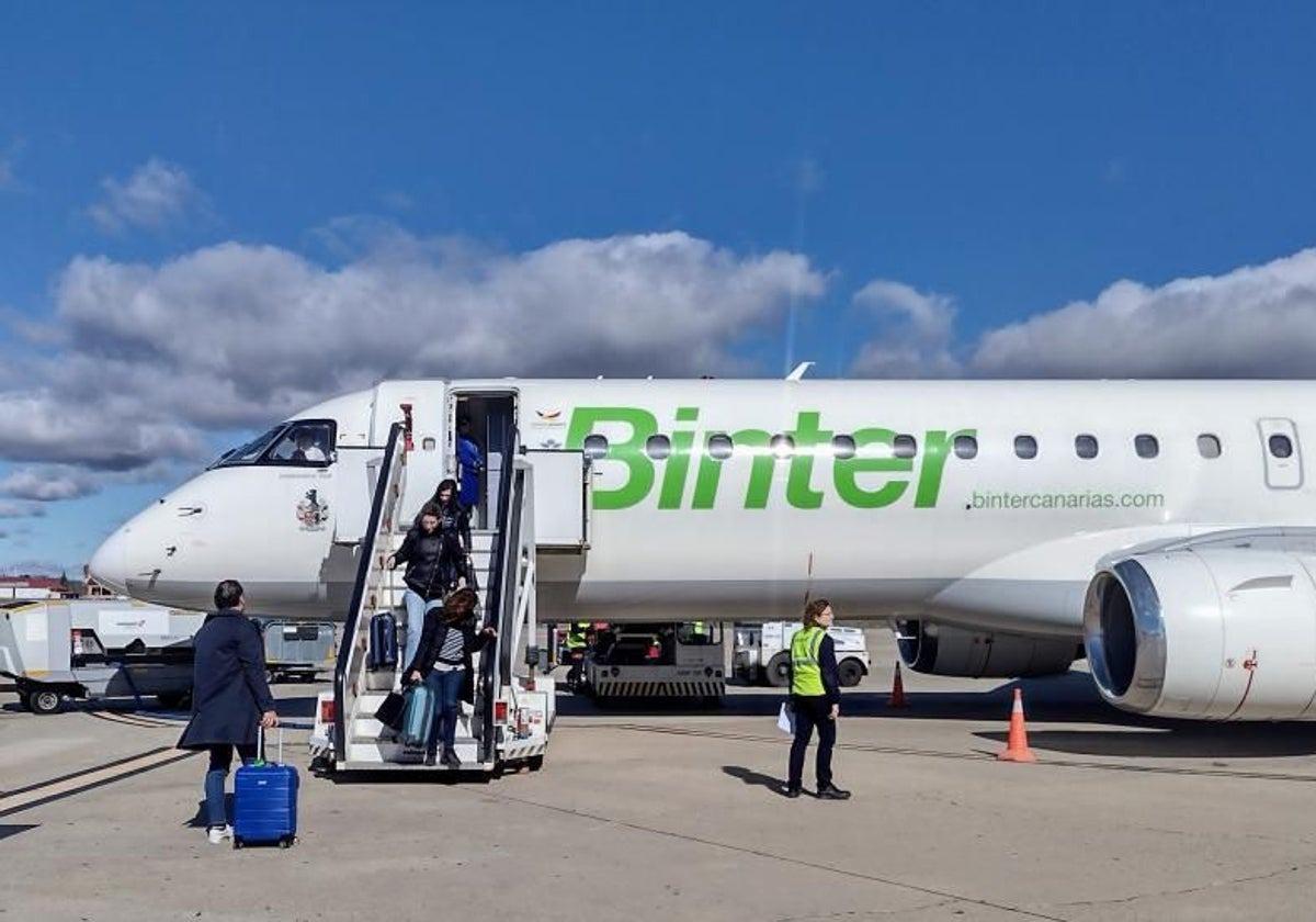 Avión operado por Binter