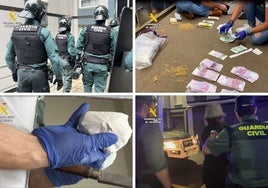 En la operación Galcos la Guardia Civil encontró diferentes cantidades de droga, intervino 411.000 euros y detuvo a tres personas.