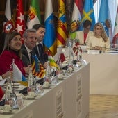 Buruaga, durante su intervención en la última Conferencia de Presidentes que convocó Pedro Sánchez en Cataluña.