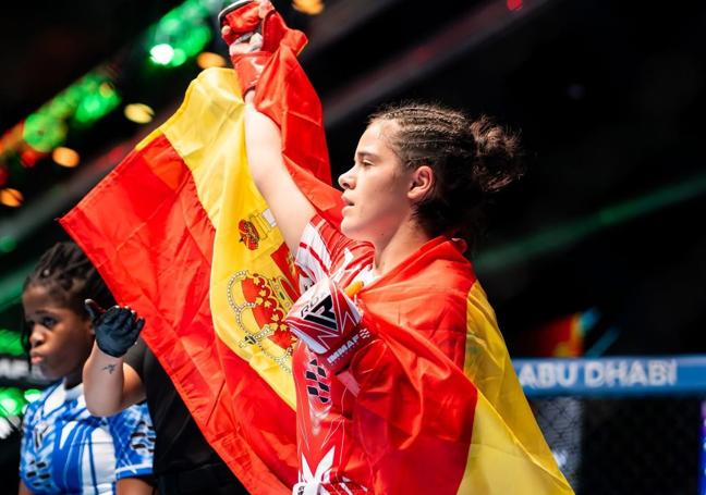 Iris García, en el último Mundial de MMA en Abu Dabi.