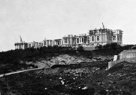 El Palacio de la Magdalena en los inicios de su construcción, en una imagen fechada en 1910