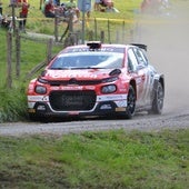 Alberto Ordóñez y Pablo Sánchez, con su Citroën C3 Rally2 en una de las especiales.