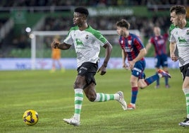 Suleiman Camara, en el partido de la pasada temporada frente al Huesca.