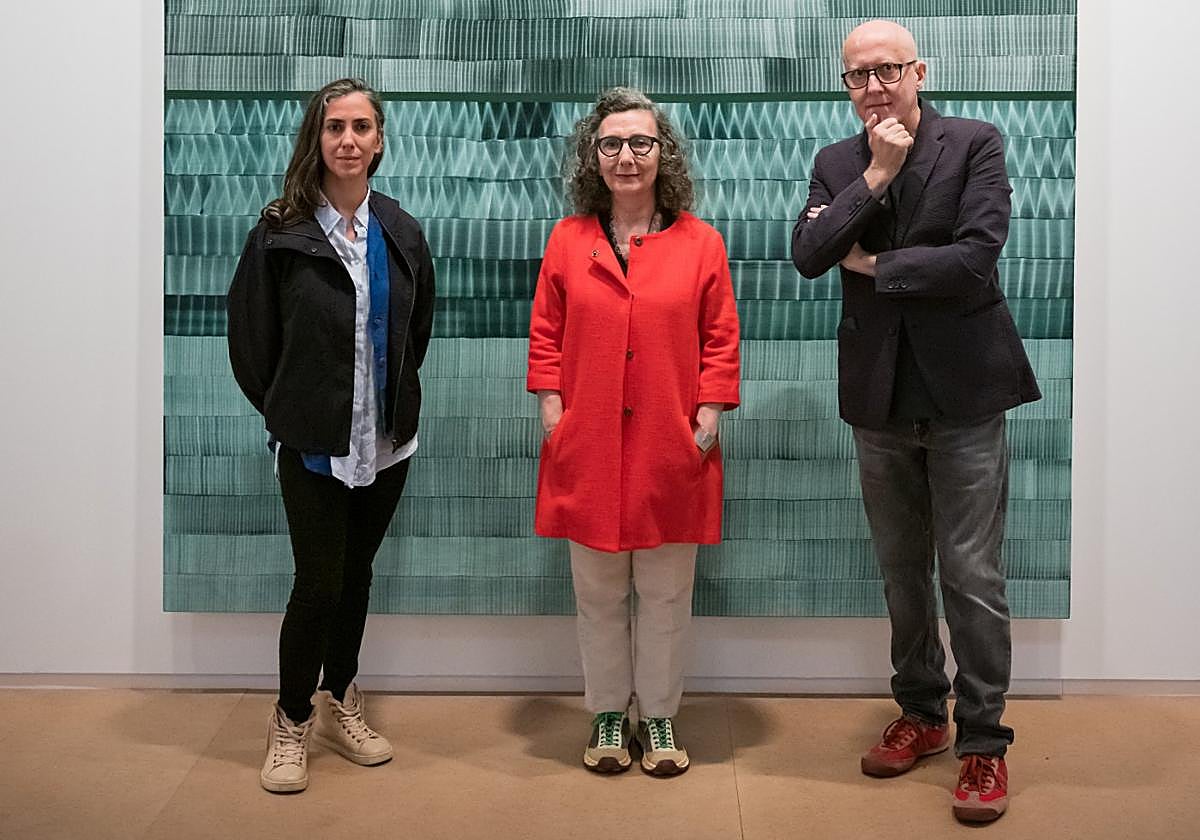 Vicky Uslé, Victoria Civera y y Juan Uslé en el Palacete.
