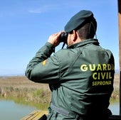 Un agente de Seprona realiza labores de vigilancia de la flora y la fauna.