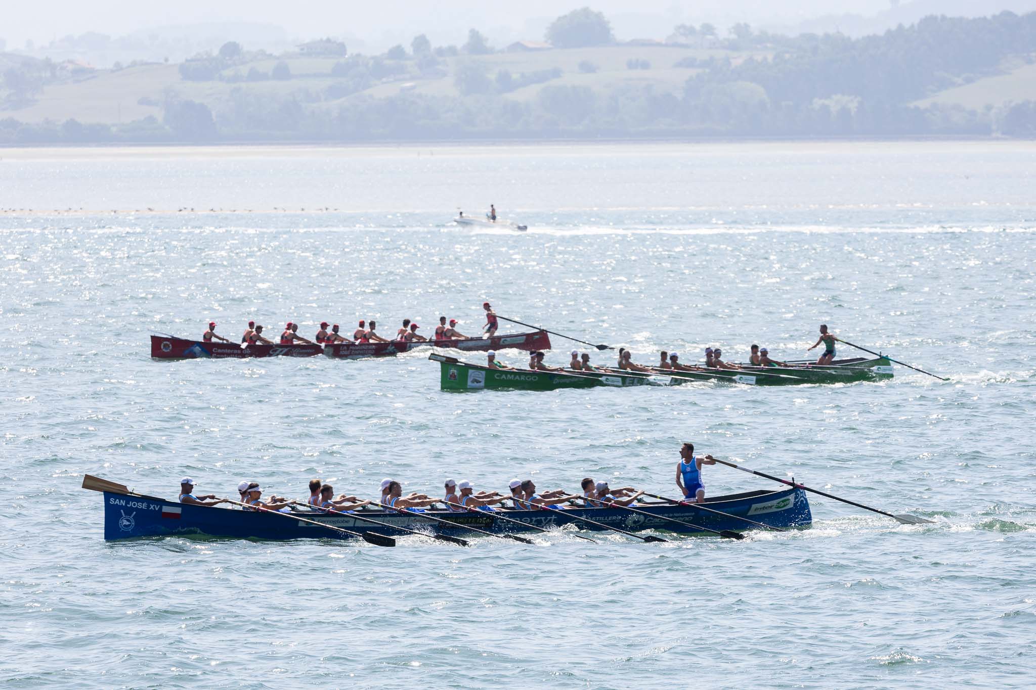 Astillero, Camargo y Castreña, en el tramo final de la prueba.
