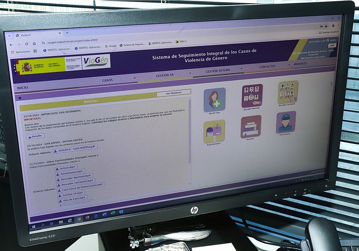 Imagen del programa Viogen, el Sistema de seguimiento integral de los casos de violencia de genero de Policía Nacional.