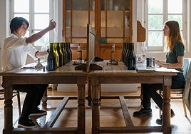 Fotograma del duelo de catas que centra la rama competitiva.