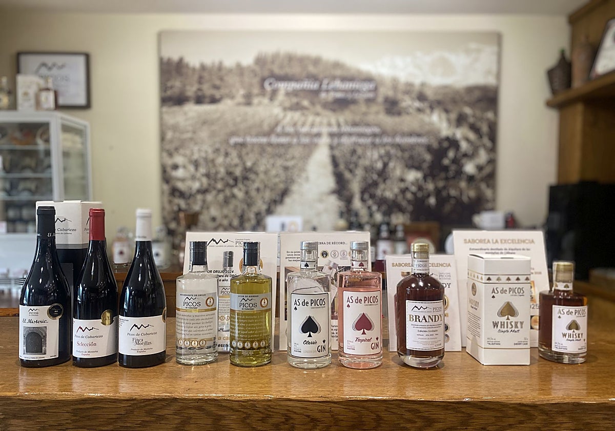 Los nueve productos de la bodega lebaniega galardonados, con siete oros y dos grandes oros.