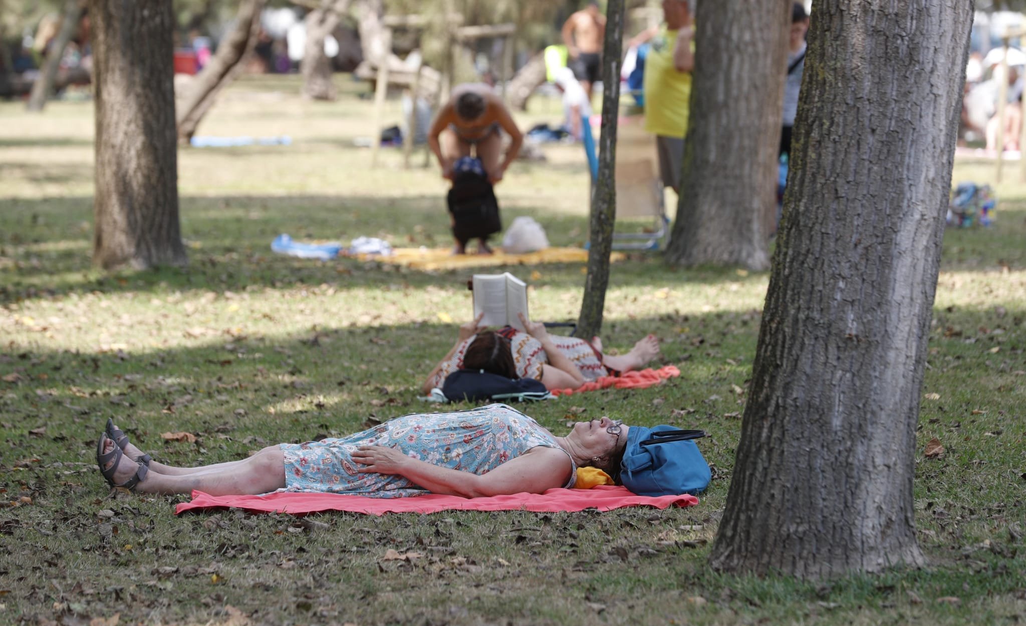 El parque Mesones, en El Sardinero.Mejor a la sombra.