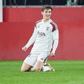 Riki, durante un partido de la pasada temporada con el Albacete.