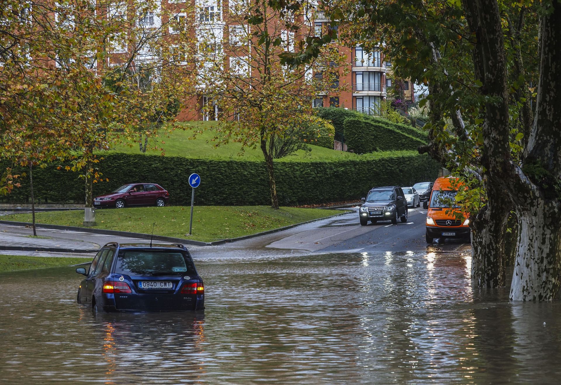 La avenida del Faro durante las inundaciones de 2021