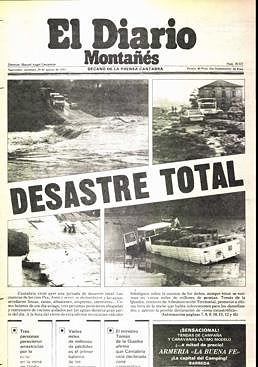 Imagen - Portada de El Diario Montañés del 28 de agosto de 1983.